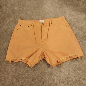 Pistola Orange Cut Off High Rise Jean Shorts 35" Waist Womens Size 32 #R419
